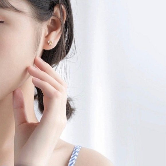 3D Butterflies Stud Earrings Silver Gold-SS027 - Picture 8 of 10